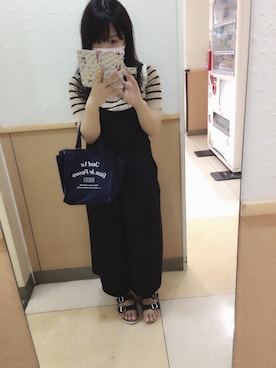 「179/WG（イチナナキュウダブルジー）のアイテム（サロペット/オーバーオール）」を使った、みんみんさん（レディース・148cm）の夏コーディネート