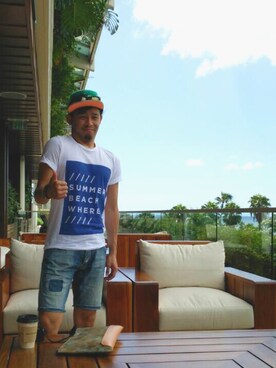 「hawaii」｜「アイテム（食器/キッチン）」を使った、Simon Keyさん（メンズ・169cm）の夏コーディネート