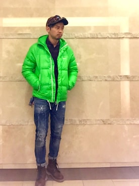 「DSQUARED2（ディースクエアード）のアイテム（ブルゾン）」を使った、Simon Keyさん（メンズ・169cm）の冬コーディネート