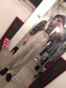 「outfit」｜「アイテム（サロペット/オーバーオール）」を使った、やおさん（メンズ・173cm）の冬コーディネート