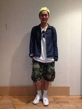 「WHITE LINE（ホワイトライン）のアイテム（ジャケット/アウター）」を使った、阿部亮太さん（メンズ・178cm）の春コーディネート