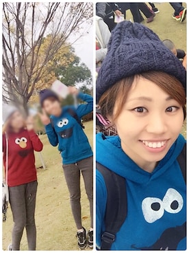 「SEVENDAYS=SUNDAY（セブンデイズサンデイ）のアイテム（ニットキャップ/ビーニー）」を使った、cocoao♡さん（レディース・156cm）の秋コーディネート