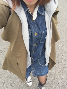 「タイツ×靴下」｜「アイテム（シャツワンピース）」を使った、cocoao♡さん（レディース・156cm）の秋コーディネート