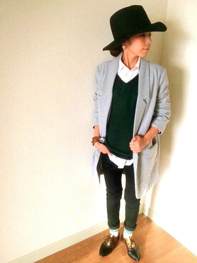 AkikoNakamuraさん（レディース・153cm）の冬コーディネート