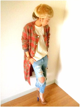 AkikoNakamuraさん（レディース・153cm）の冬コーディネート