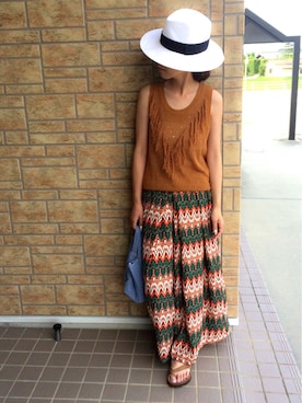 「MOUSSY（マウジー）のアイテム」を使った、AkikoNakamuraさん（レディース・153cm）の夏コーディネート