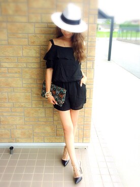 「MOUSSY（マウジー）のアイテム」を使った、AkikoNakamuraさん（レディース・153cm）の夏コーディネート