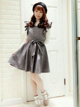 「アイテム（ハンチング/ベレー帽）」を使った、Secret Honeyスタッフさん（レディース・150cm）の秋コーディネート