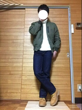 「JOURNAL STANDARD（ジャーナルスタンダード）のアイテム（MA-1）」を使った、ぬまやんさん（メンズ・167cm）の冬コーディネート