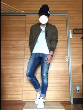「JOURNAL STANDARD（ジャーナルスタンダード）のアイテム（MA-1）」を使った、ぬまやんさん（メンズ・167cm）の春コーディネート