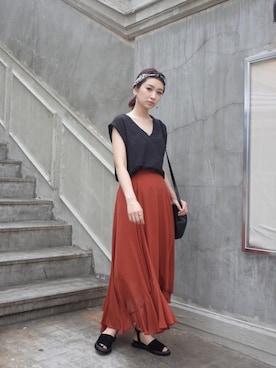 「RIM.ARK（リムアーク）のアイテム（シューズ）」を使った、MariNakamuraさん（レディース・158cm）の夏コーディネート