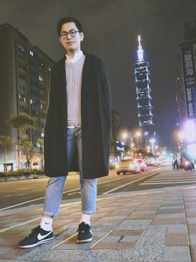 「TRAN泉（トラン）のアイテム（ジャケット/アウター）」を使った、徐國清さん（メンズ・178cm）の冬コーディネート