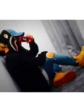 「A BATHING APE（アベイシングエイプ）のアイテム（その他アウター）」を使った、julie.さん（レディース・158cm）の秋コーディネート