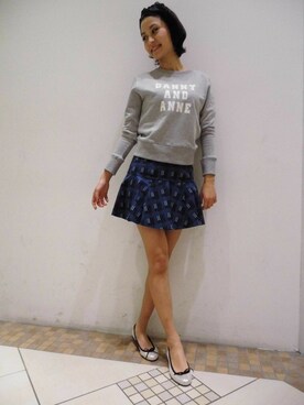 「Danny&Anne（ダニーアンドアン）のアイテム（スウェット）」を使った、Ayanoさん（レディース・167cm）の春コーディネート