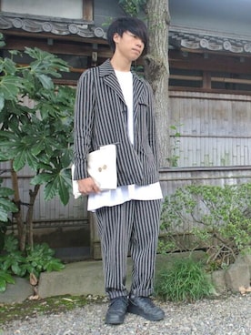 「Y's（ワイズ）のアイテム（その他）」を使った、さかなクンさん（メンズ・175cm）の春コーディネート