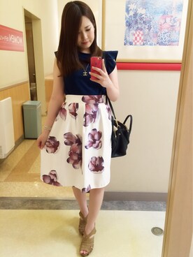 「fifth（フィフス）のアイテム（スカート、その他）」を使った、ゆきこさん（レディース・159cm）の夏コーディネート