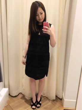 「LOWRYS FARM（ローリーズファーム）のアイテム（オールインワン・サロペット、ブラック系）」を使った、ゆきこさん（レディース・159cm）の夏コーディネート