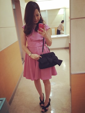 「FRAY I.D（フレイアイディー）のアイテム（クラッチバッグ、ブラック系）」を使った、ゆきこさん（レディース・159cm）の夏コーディネート