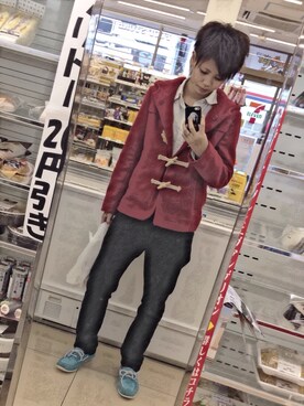 「アイテム（ピーコート）」を使った、鈴 木 静 華さん（レディース・168cm・10代）の秋コーディネート