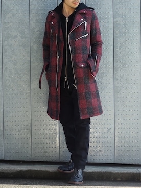「Moonage Devilment（ムーンエイジデビルメント）のアイテム（ジャケット/アウター）」を使った、lb_fujiwaraさん（メンズ・165cm）の秋コーディネート