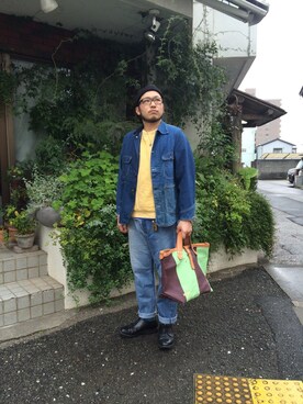 「ニットキャップ」｜「アイテム（カバーオール）」を使った、yoheiさん（メンズ・175cm）の秋コーディネート
