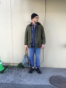 「Barbour（バブアー）のアイテム（その他アウター）」を使った、yoheiさん（メンズ・175cm）の冬コーディネート
