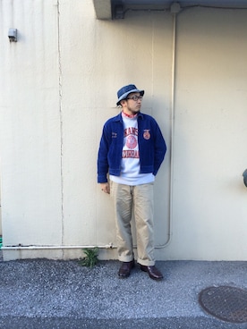 「アイテム（その他アウター、ブルー系）」を使った、yoheiさん（メンズ・175cm）の冬コーディネート