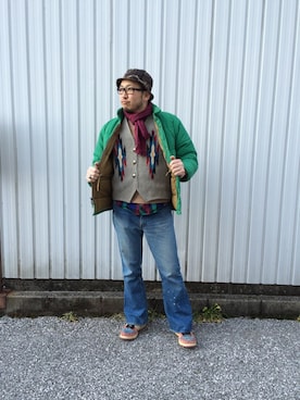 「ザノースフェイス」｜「アイテム（その他アウター）」を使った、yoheiさん（メンズ・175cm）の冬コーディネート