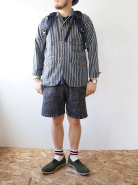 「アイテム（その他シューズ、グリーン系）」を使った、yoheiさん（メンズ・175cm）の夏コーディネート