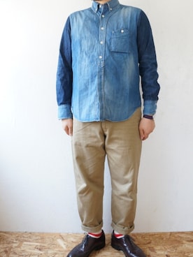 「TIGRE BROCANTE（ティグルブロカンテ）のアイテム（チノパンツ）」を使った、yoheiさん（メンズ・175cm）の夏コーディネート