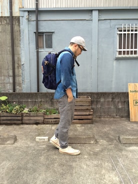 「Jackman（ジャックマン）のアイテム（帽子）」を使った、yoheiさん（メンズ・175cm）の秋コーディネート