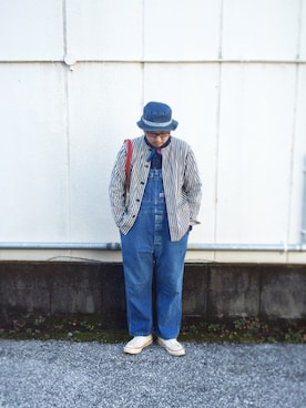「アイテム（カバーオール、ホワイト系）」を使った、yoheiさん（メンズ・175cm）の秋コーディネート