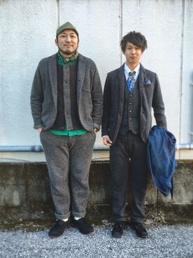「スリーピース」｜「アイテム（その他）」を使った、yoheiさん（メンズ・175cm）の冬コーディネート
