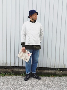 「アイテム（クラッチバッグ）」を使った、yoheiさん（メンズ・175cm）の春コーディネート