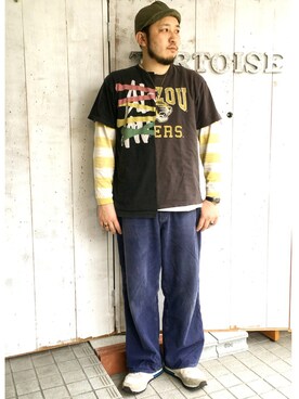 「YOUSED（ユーズド）のアイテム」を使った、yoheiさん（メンズ・175cm）の春コーディネート