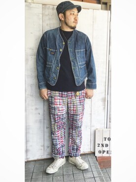 「melple（メイプル）のアイテム」を使った、yoheiさん（メンズ・175cm）の春コーディネート