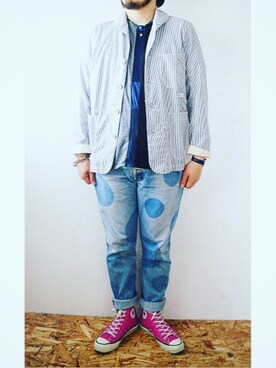 「RIDING HIGH（ライディングハイ）のアイテム（ジャケット/アウター）」を使った、yoheiさん（メンズ・175cm）の夏コーディネート