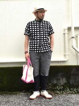 「weac.（ウィークス）のアイテム（パンツ）」を使った、yoheiさん（メンズ・175cm）の夏コーディネート