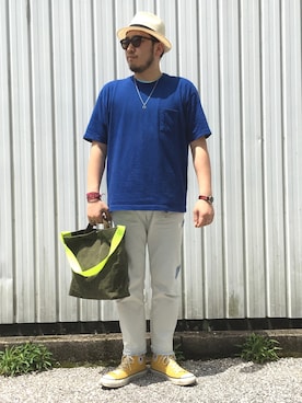 「melple（メイプル）のアイテム」を使った、yoheiさん（メンズ・175cm）の夏コーディネート