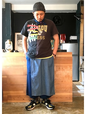 「napron（ナプロン）のアイテム」を使った、yoheiさん（メンズ・175cm）の夏コーディネート