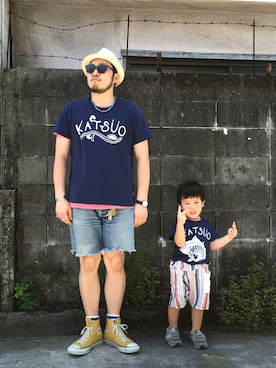 「melple（メイプル）のアイテム」を使った、yoheiさん（メンズ・175cm）の夏コーディネート