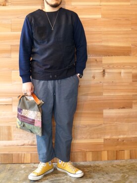 「masterkey（マスターキー）のアイテム（スウェット）」を使った、yoheiさん（メンズ・175cm）の秋コーディネート