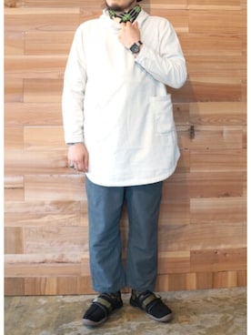 「アイテム（バンダナ/スカーフ）」を使った、yoheiさん（メンズ・175cm）の秋コーディネート