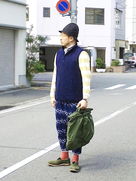 「スタイリング」｜「アイテム（帽子）」を使った、yoheiさん（メンズ・175cm）の秋コーディネート