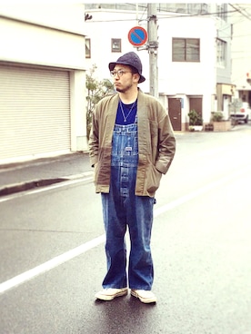 「オールスター」｜「アイテム（サロペット/オーバーオール）」を使った、yoheiさん（メンズ・175cm）の秋コーディネート