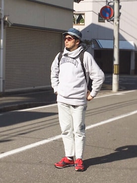 「melple（メイプル）のアイテム」を使った、yoheiさん（メンズ・175cm）の秋コーディネート