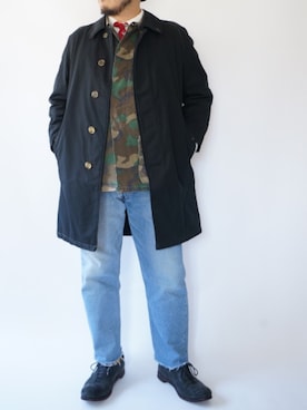 「バーバリー」｜「アイテム（ミリタリージャケット）」を使った、yoheiさん（メンズ・175cm）の秋コーディネート