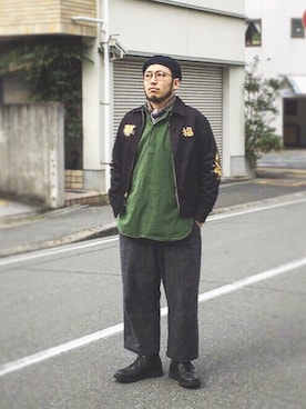 「東洋エンタープライズ（トーヨーエンタープライズ）のアイテム（ジャケット/アウター）」を使った、yoheiさん（メンズ・175cm）の秋コーディネート