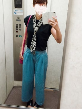 「mystic（ミスティック）のアイテム（その他パンツ、ブルー系）」を使った、yukaさん（レディース・169cm）の夏コーディネート