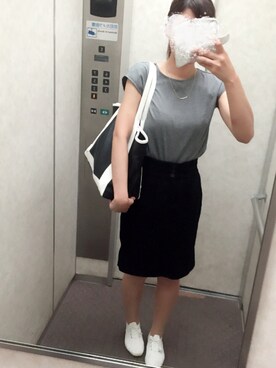 「FREAK'S STORE（フリークスストア）のアイテム（Tシャツ/カットソー、グレー系）」を使った、yukaさん（レディース・169cm）の夏コーディネート